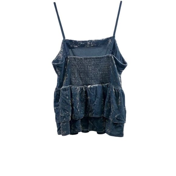 American Eagle Blue Velvet Blouse Size M - Picture 2 of 7